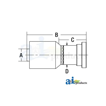 A & I Products (HW-C61) Code 61 Flange Head - Straight 4" x2" x2" A-C61-12-12-W